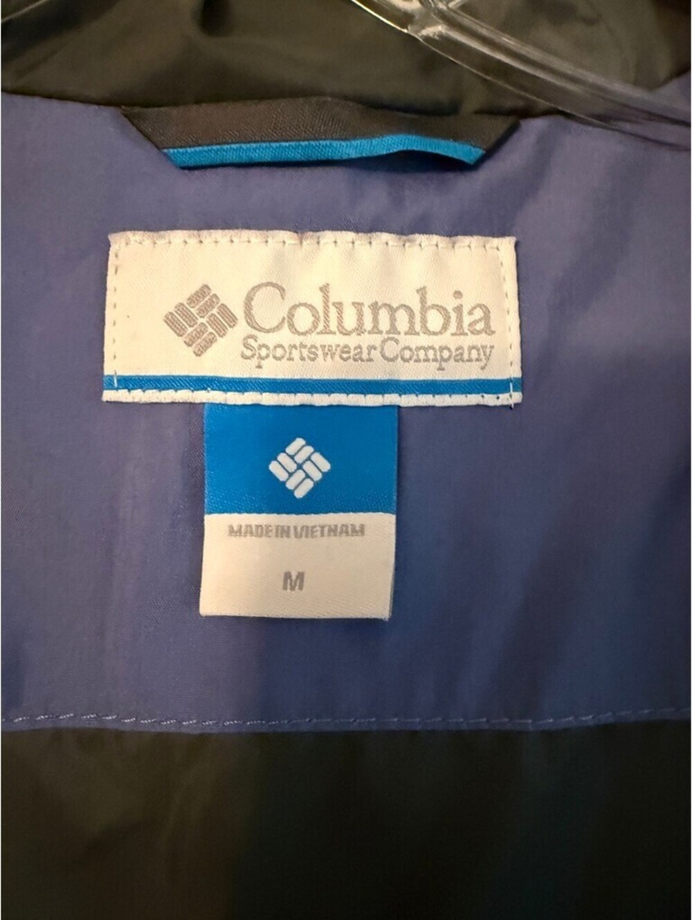 Columbia Blue Hooded Nylon Shell Jacket Women M Lightweight Gorpcore